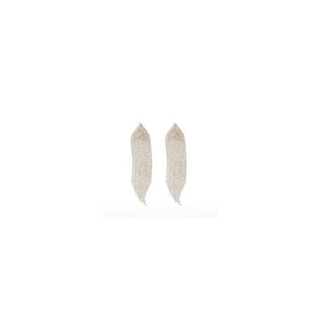Aretes Cascada Triangular Oro y Plata