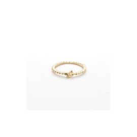 Anillo Dorado Mariposa Bolitas