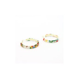 Aretes Arcoíris con Cristales Multicolor