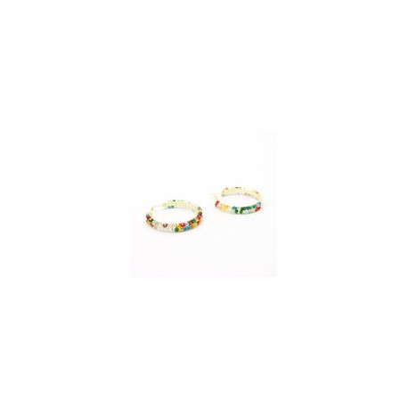 Aretes Arcoíris con Cristales Multicolor