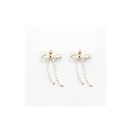 Aretes Moño perlas "coquette"