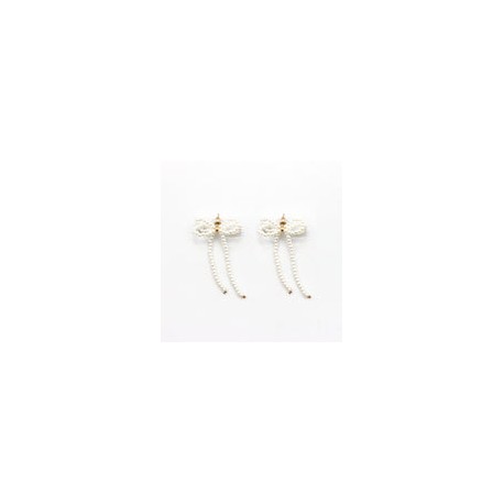 Aretes Moño perlas "coquette"