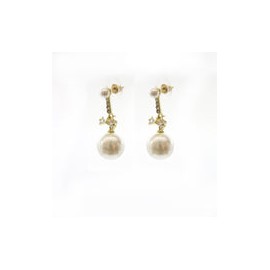 Aretes Glamour de Perlas y Cristales