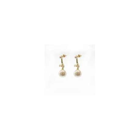 Aretes Glamour de Perlas y Cristales