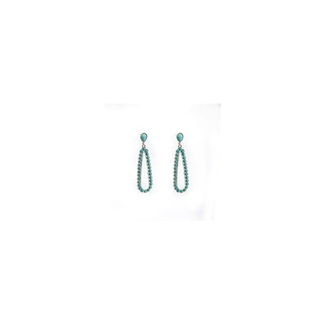 Aretes Cascada Turquesa en Diseño Filigrana