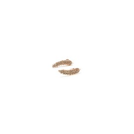 Aretes Hoja de Roble Cristalina en Tonos Plateado